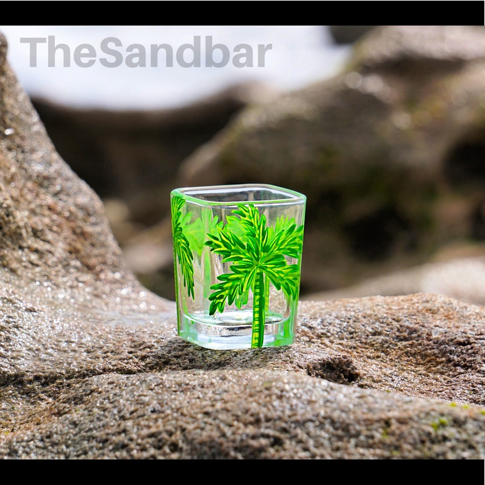 Green Palm Shot Glass - Handpainted by TheSandbar
